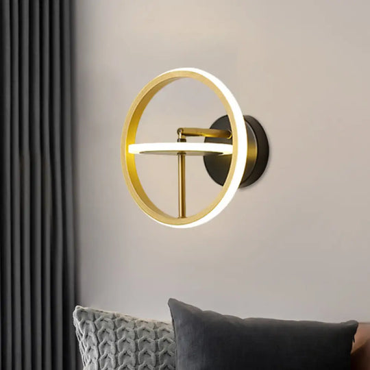 Rotatable Wall Light Kit: Modern Aluminum Gold Led Sconce Fixture In Warm/White / Warm