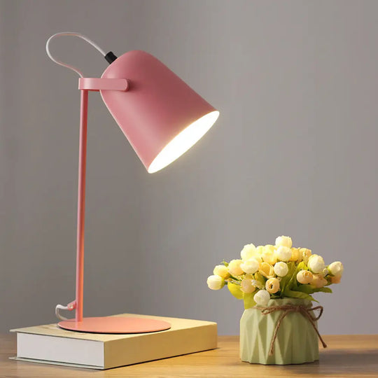 Rotating Metal Table Lamp For Modern Bedroom Night Lighting Pink