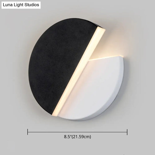 Rotating Nordic Led Wall Lamp In Round Disc Shape - Acrylic Indoor Light Fixture