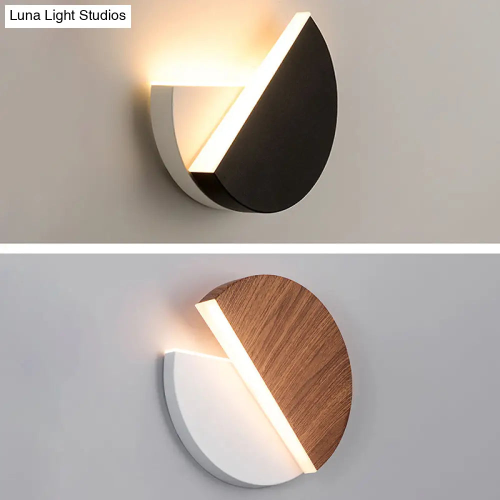 Rotating Nordic Led Wall Lamp In Round Disc Shape - Acrylic Indoor Light Fixture