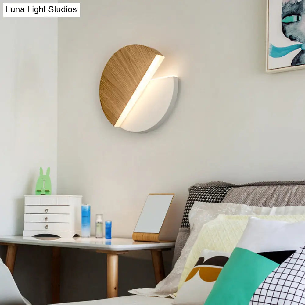 Rotating Nordic Led Wall Lamp In Round Disc Shape - Acrylic Indoor Light Fixture