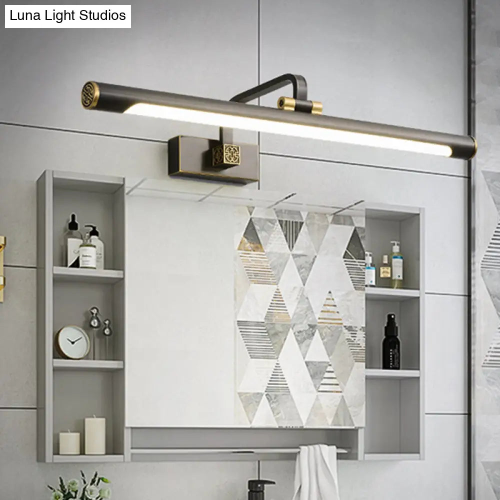 Rotating Tube Wall Vanity Light - Traditional Metal Led Bathroom Lighting Fixture