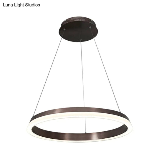 Round Acrylic Shade Brown Bedroom Chandelier - Half-Head Ceiling Pendant With Lighting Fixture