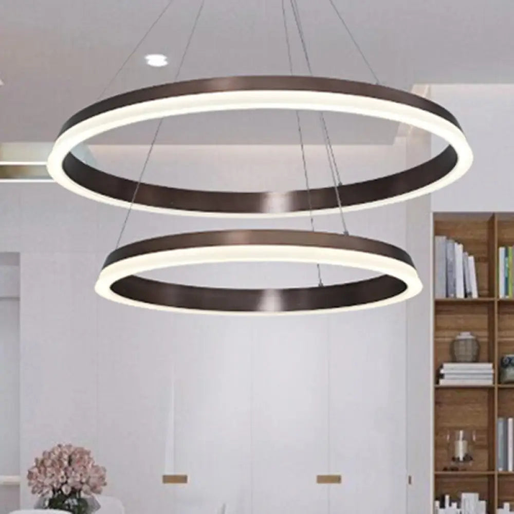 Round Acrylic Shade Brown Bedroom Chandelier - Half-Head Ceiling Pendant With Lighting Fixture 2 /