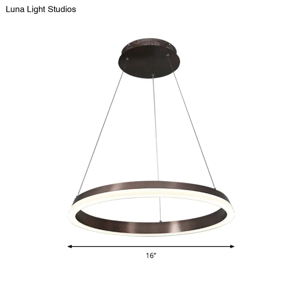 Round Acrylic Shade Brown Bedroom Chandelier - Half-Head Ceiling Pendant With Lighting Fixture