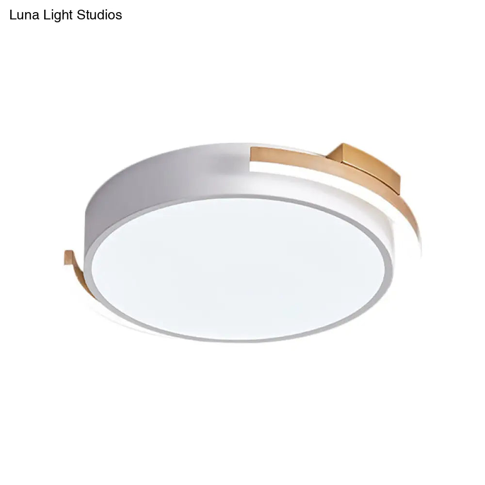 Round Flush Mount Modern Metallic Led Lighting - 19.5’/25.5’ Diameter Black/White Warm/White Light