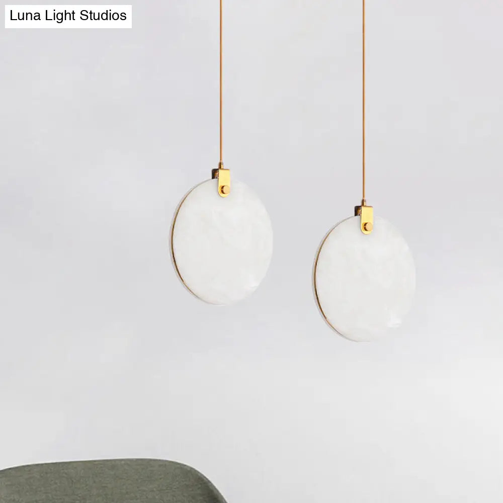 Round Glass Pendant Lamp With Modern Led Lighting In White Or Warm Light - Available 3 Sizes