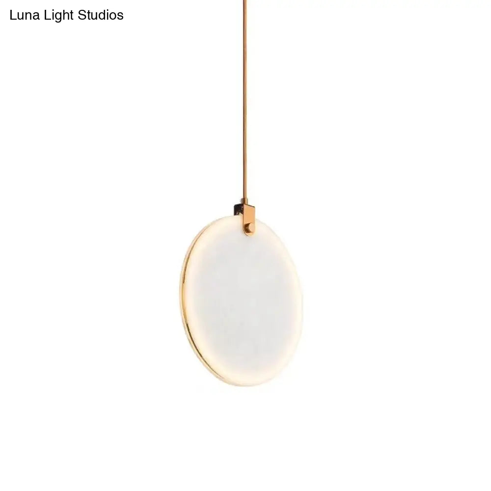 Round Glass Pendant Lamp With Modern Led Lighting In White Or Warm Light - Available 3 Sizes