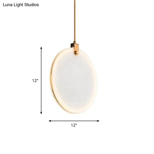 Round Glass Pendant Lamp With Modern Led Lighting In White Or Warm Light - Available 3 Sizes