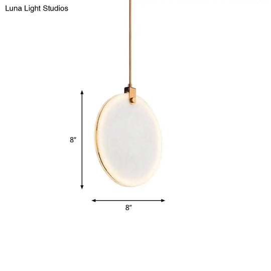 Round Glass Pendant Lamp With Modern Led Lighting In White Or Warm Light - Available 3 Sizes