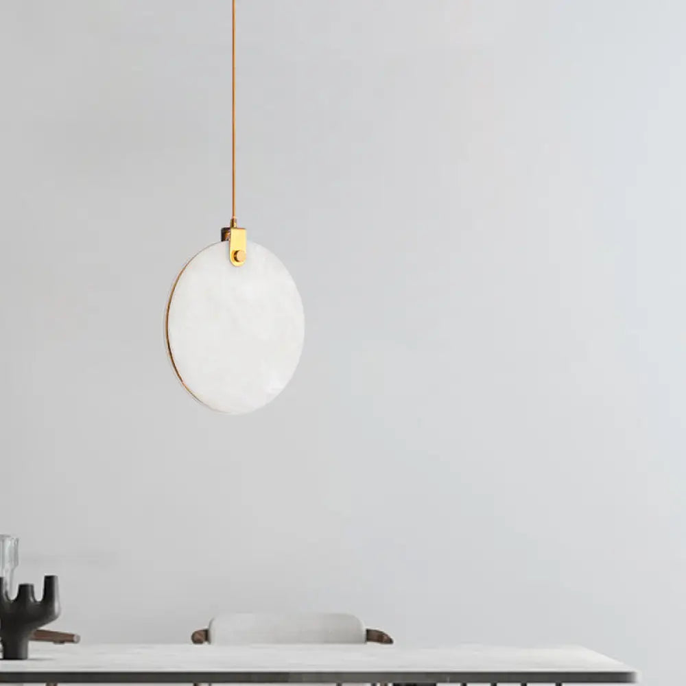 Round Glass Pendant Lamp With Modern Led Lighting In White Or Warm Light - Available 3 Sizes / 8’’