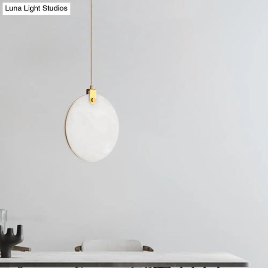 Modern White Glass Pendant Lamp With Led In 8/10/12 Diameter And Warm Light / 8