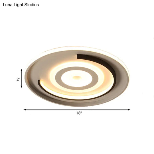Round Led Acrylic Flush Mount Ceiling Lamp - 18/21.5 Diameter Warm/White Light Contemporary Bedroom