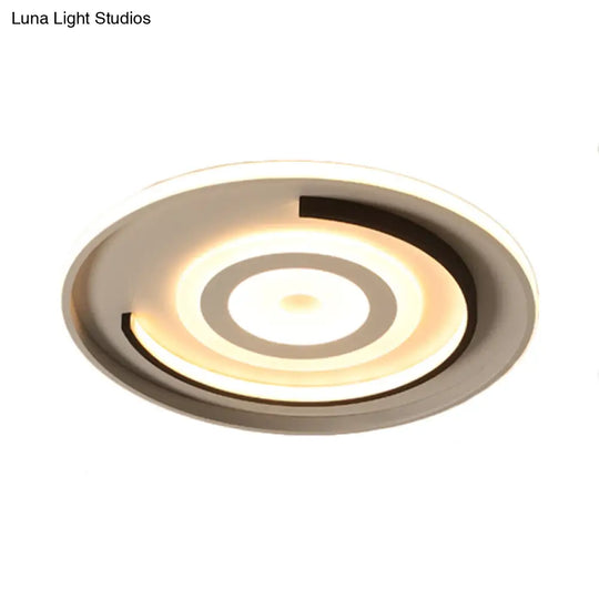 Round Led Acrylic Flush Mount Ceiling Lamp - 18’/21.5’ Diameter Warm/White Light Contemporary