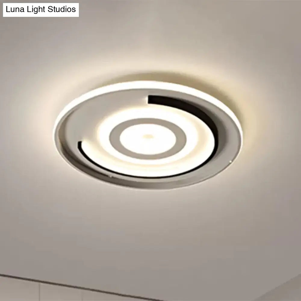 Round Led Acrylic Flush Mount Ceiling Lamp - 18’/21.5’ Diameter Warm/White Light Contemporary