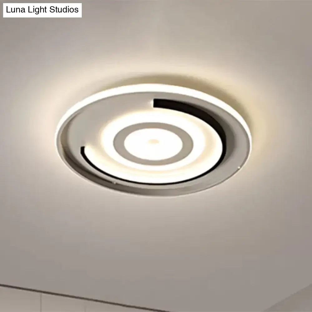 Round Led Acrylic Flush Mount Ceiling Lamp - 18/21.5 Diameter Warm/White Light Contemporary Bedroom