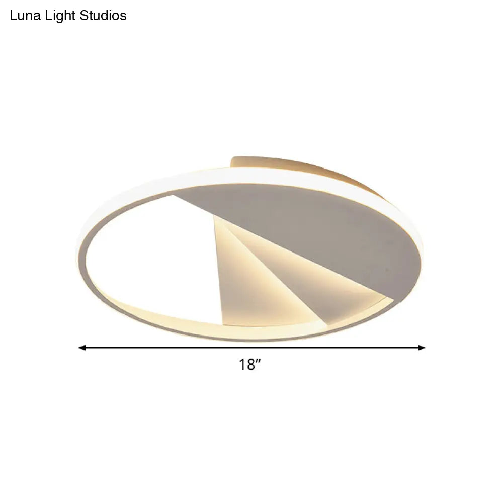 Round Led Ceiling Lamp In Multiple Colors: Simple Aluminum Flush Mount Fixture