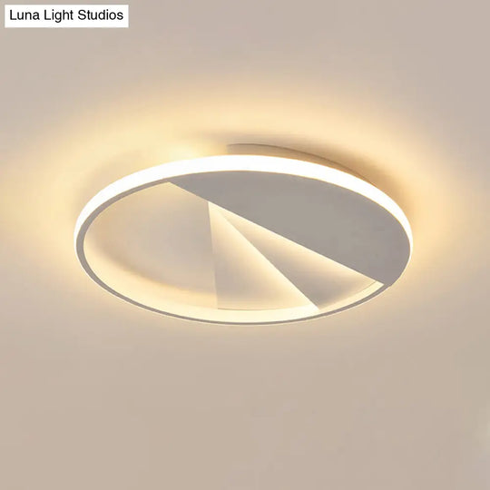 Round Led Ceiling Lamp In Multiple Colors: Simple Aluminum Flush Mount Fixture White / 18 Warm