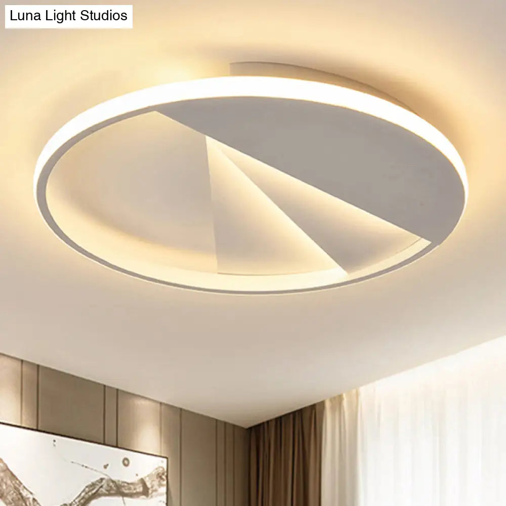 Round Led Ceiling Lamp In Multiple Colors: Simple Aluminum Flush Mount Fixture