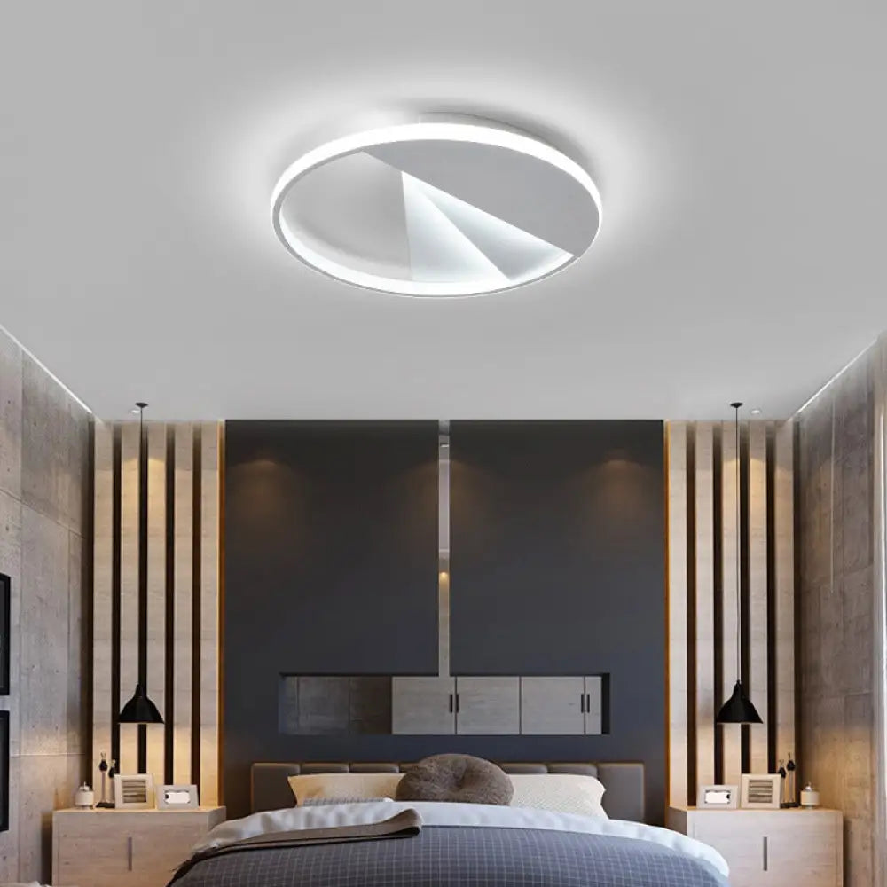 Round Led Ceiling Lamp In Multiple Colors: Simple Aluminum Flush Mount Fixture White / 18’