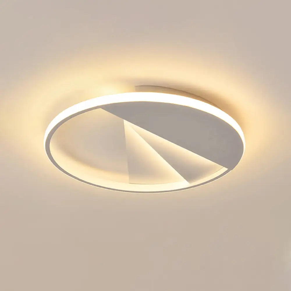 Round Led Ceiling Lamp In Multiple Colors: Simple Aluminum Flush Mount Fixture White / 18’ Warm