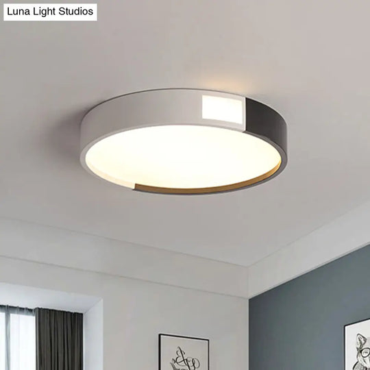 Round Led Ceiling Light Fixture In Black/White Sizes 16-23.5 For Modern Bedrooms