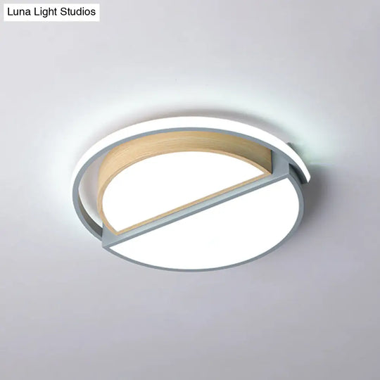 Round Led Flush Ceiling Light - Nordic Acrylic Mount For Bedroom Grey / 16.5 White