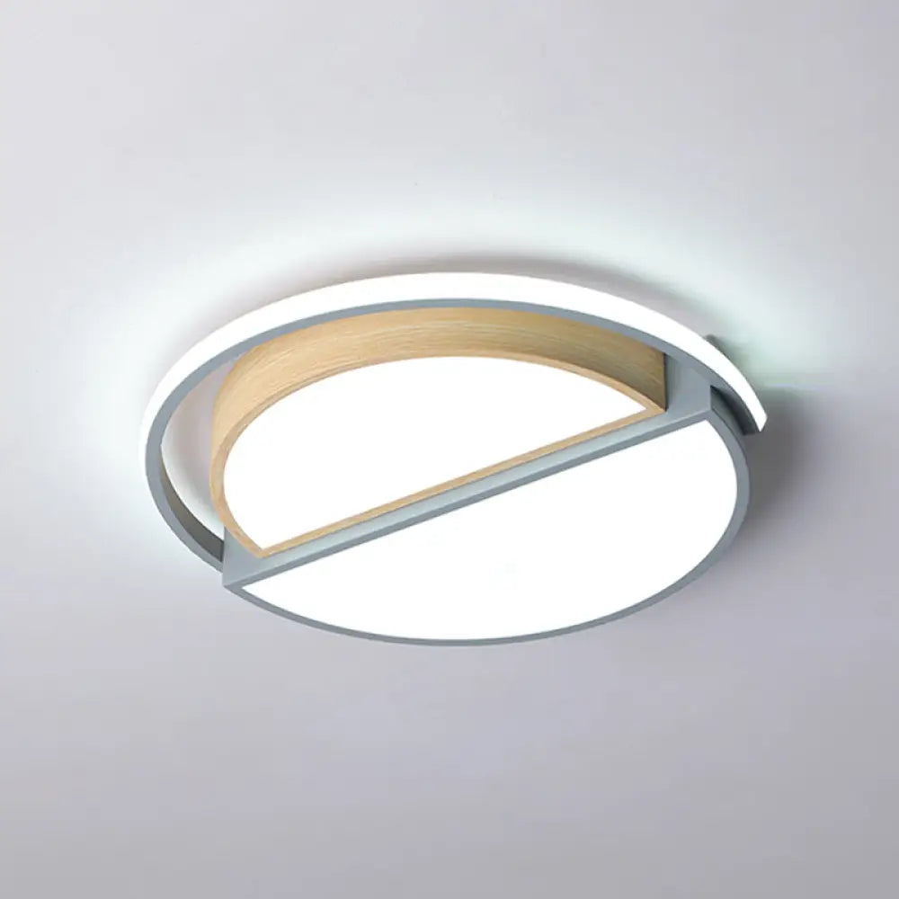 Round Led Flush Ceiling Light - Nordic Acrylic Mount For Bedroom Grey / 20.5’ White