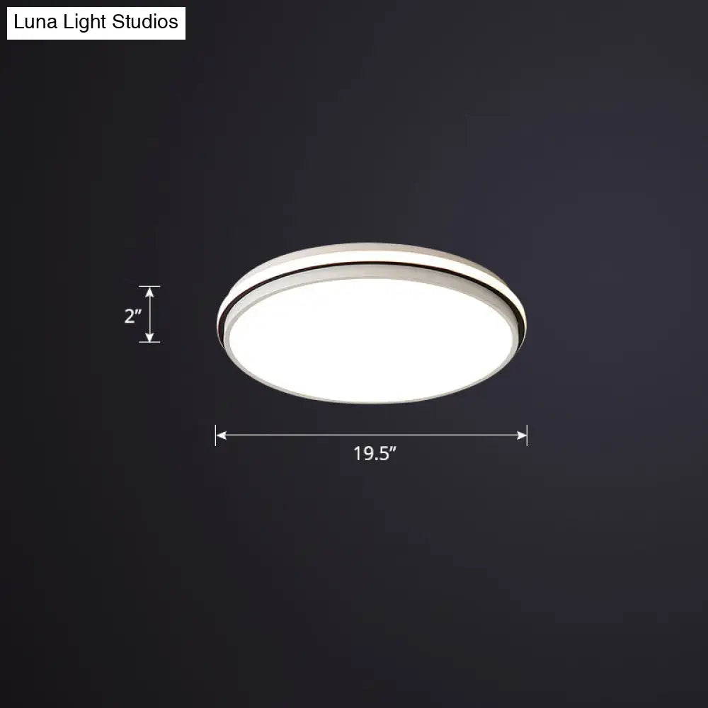 Round Led Flush Mount Ceiling Light For Bedroom White / 19.5