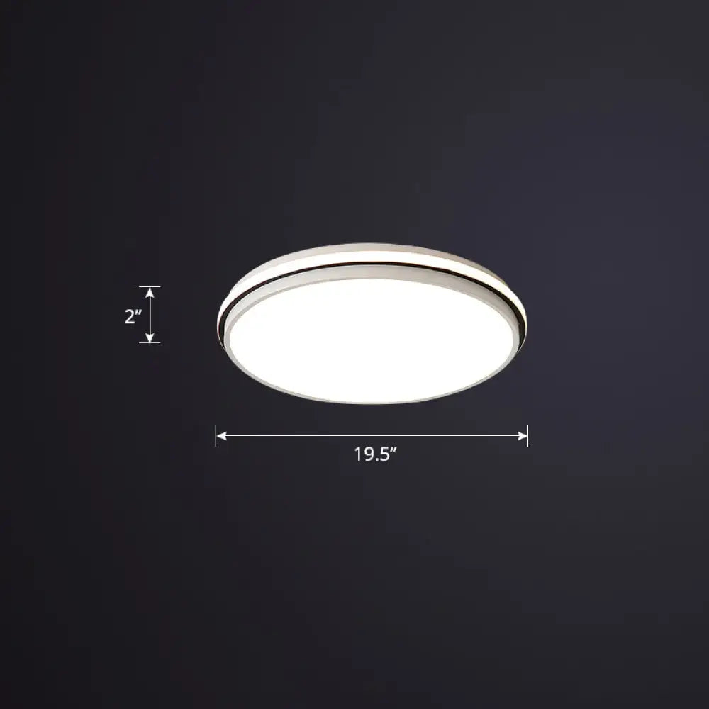 Round Led Flush Mount Ceiling Light For Bedroom White / 19.5’