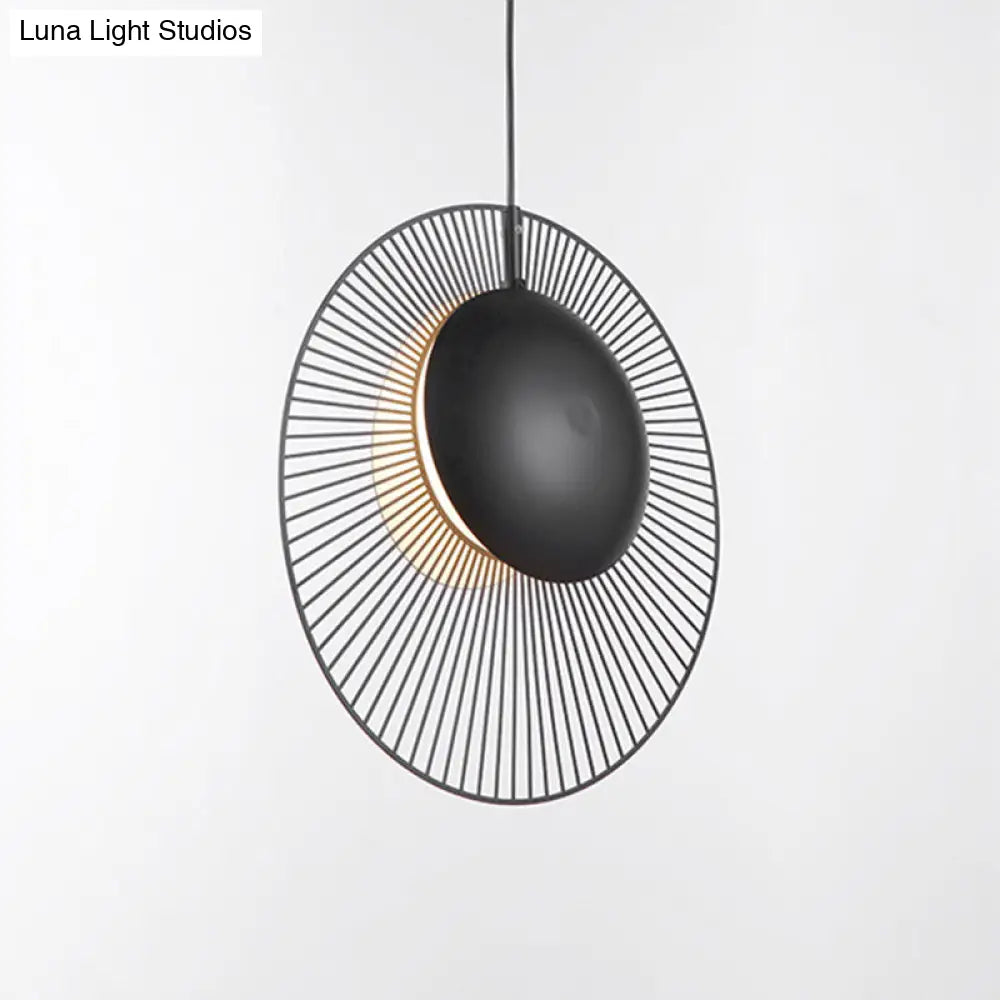 Simple Round Metal Hanging Light In Black - 14/18 Wide 1 Drop Pendant For Dining Room