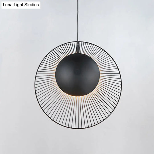 Simple Round Metal Hanging Light In Black - 14/18 Wide 1 Drop Pendant For Dining Room