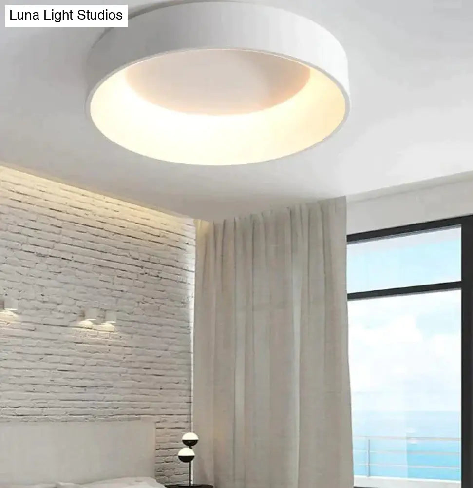 Round Modern Led Ceiling Lights For Living Room Bedroom Study Dimmable+Rc Lamp Fixtures White Color