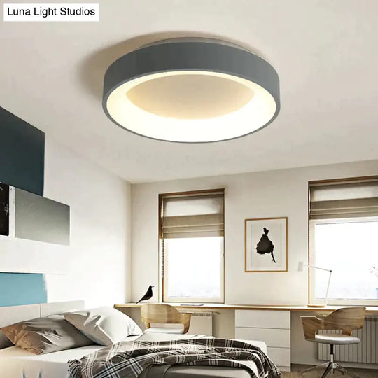 Round Modern Led Ceiling Lights For Living Room Bedroom Study Dimmable+Rc Lamp Fixtures