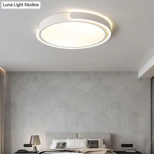 Round Nordic Led Ceiling Light With Acrylic Shade For Bedroom