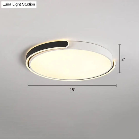 Round Nordic Led Ceiling Light With Acrylic Shade For Bedroom Black / 15