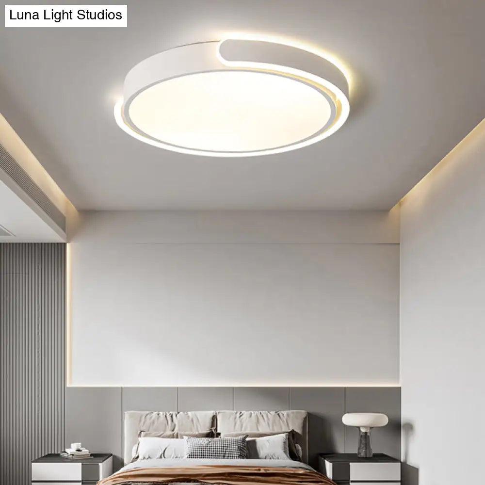 Round Nordic Led Ceiling Light With Acrylic Shade For Bedroom