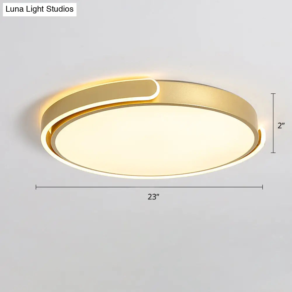 Round Nordic Led Ceiling Light With Acrylic Shade For Bedroom Gold / 23