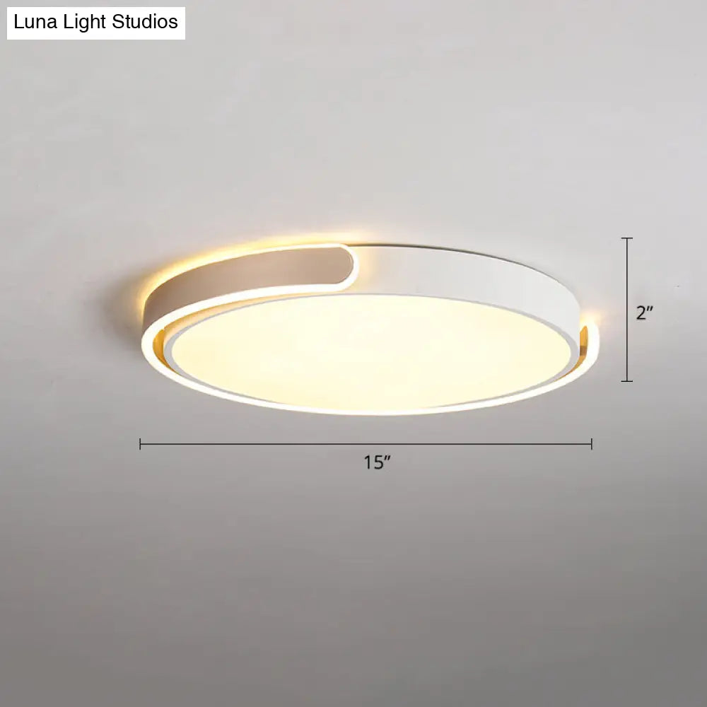 Round Nordic Led Ceiling Light With Acrylic Shade For Bedroom Champagne / 15