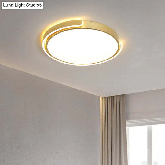 Round Nordic Led Ceiling Light With Acrylic Shade For Bedroom