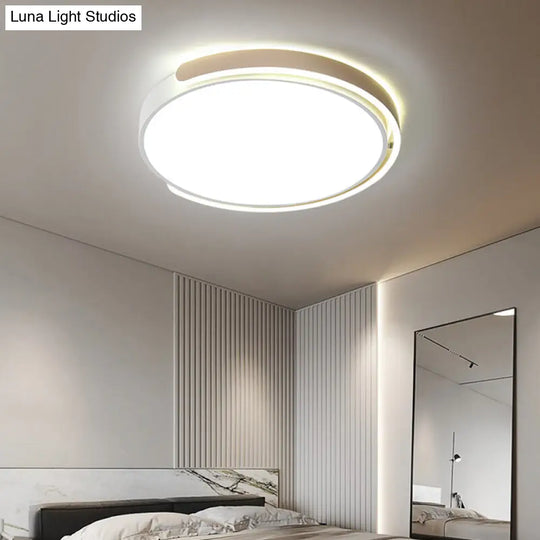 Round Nordic Led Ceiling Light With Acrylic Shade For Bedroom