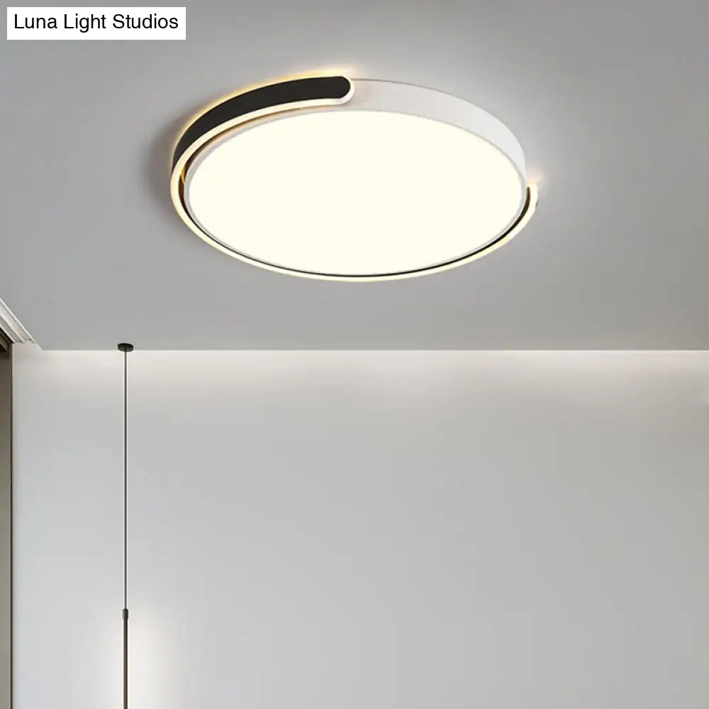 Round Nordic Led Ceiling Light With Acrylic Shade For Bedroom