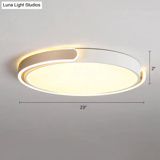 Round Nordic Led Ceiling Light With Acrylic Shade For Bedroom Champagne / 23