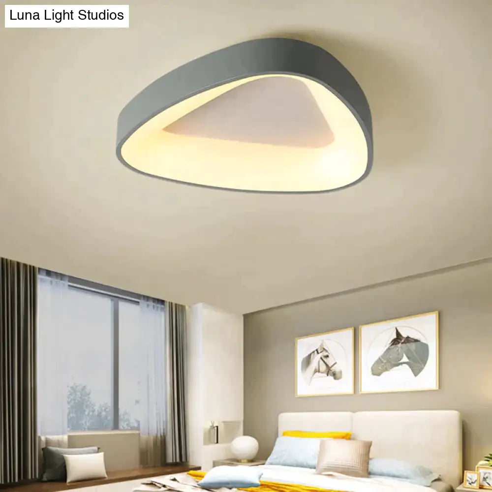 Round/Square/Triangle Modern Led Ceiling Lights For Living Room Bedroom Study Dimmable + Rc Lamp