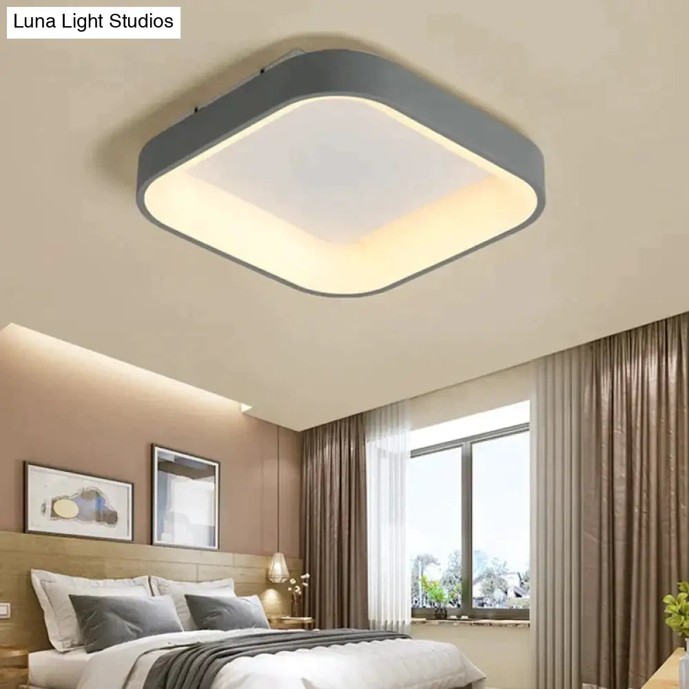 Round/Square/Triangle Modern Led Ceiling Lights For Living Room Bedroom Study Dimmable+Rc Lamp