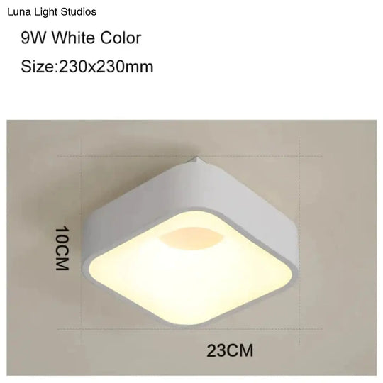 Round/Square/Triangle Modern Led Ceiling Lights For Living Room Bedroom Study Dimmable+Rc Lamp