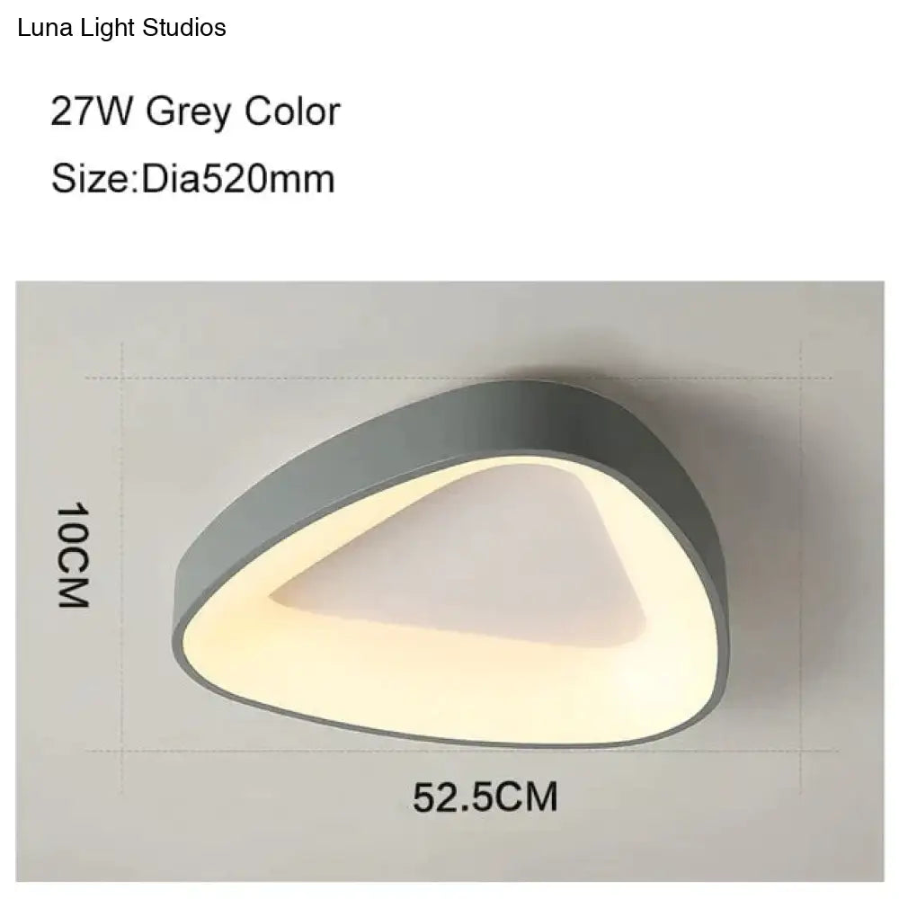 Round/Square/Triangle Modern Led Ceiling Lights For Living Room Bedroom Study Dimmable+Rc Lamp