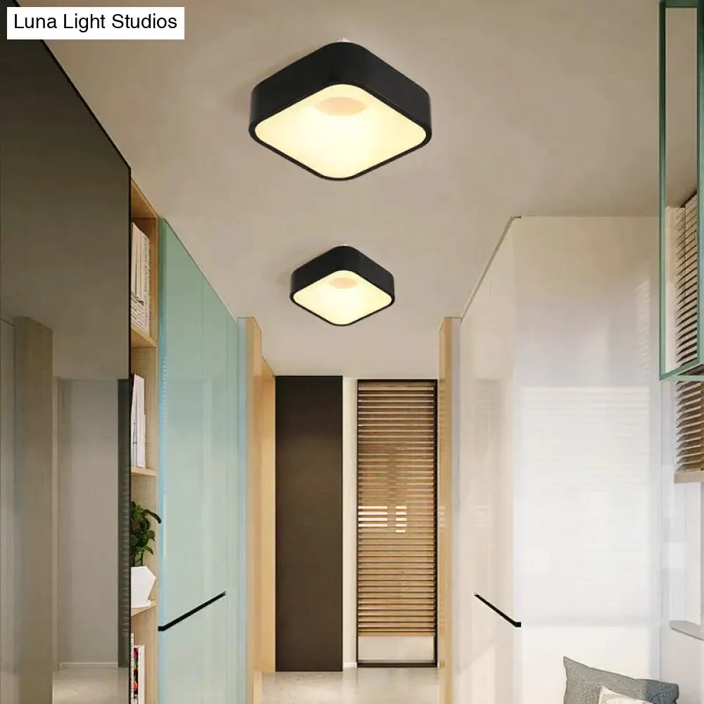 Round/Square/Triangle Modern Led Ceiling Lights For Living Room Bedroom Study Dimmable + Rc Lamp