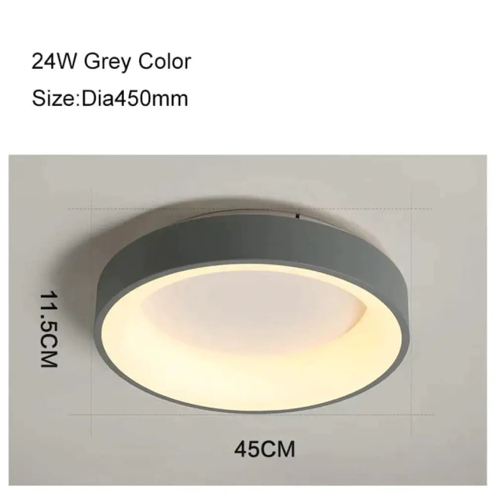 Round/Square/Triangle Modern Led Ceiling Lights For Living Room Bedroom Study Dimmable + Rc Lamp