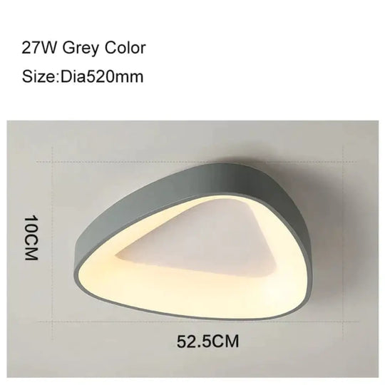 Round/Square/Triangle Modern Led Ceiling Lights For Living Room Bedroom Study Dimmable + Rc Lamp